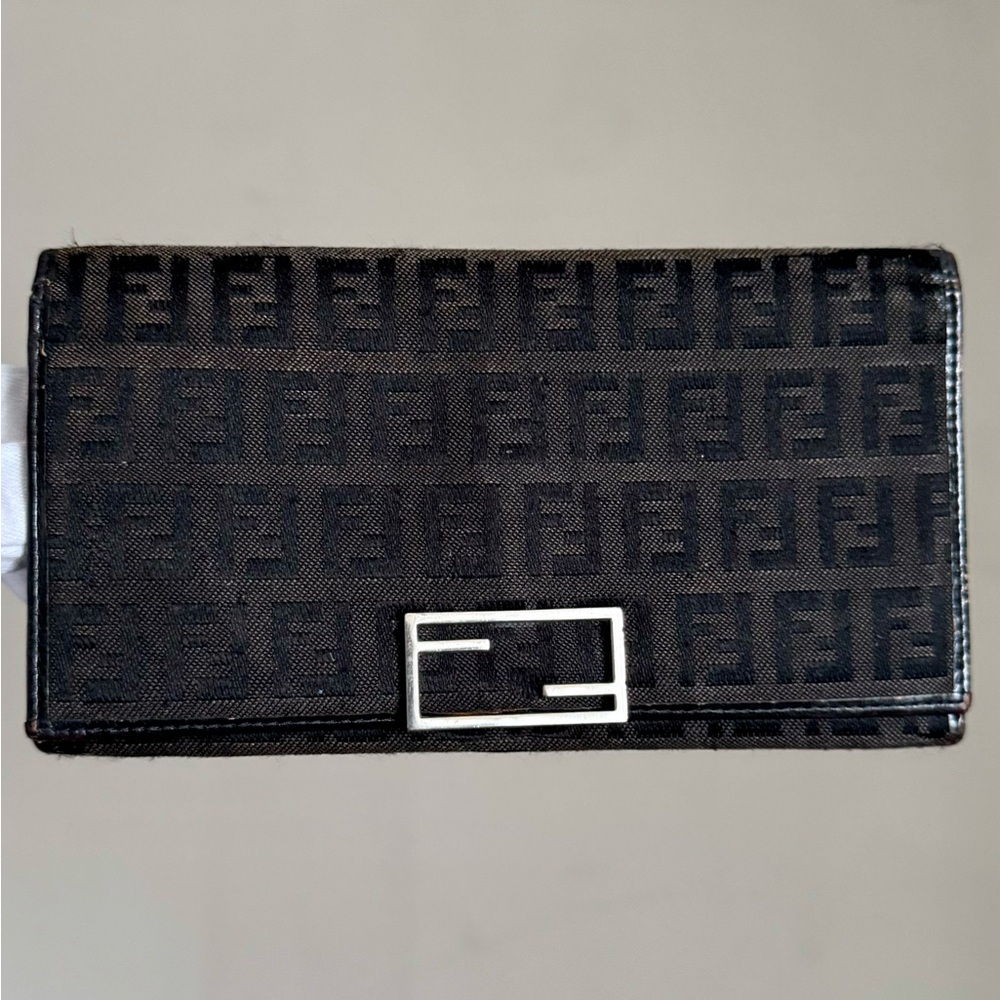 Fendi FF Zucca Black Long Wallet